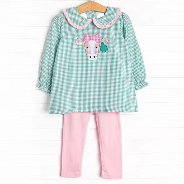 (Pre Order) No moq GLP2926 Pre-order baby girl clothes cow long sleeve pants sets-2025.9.27