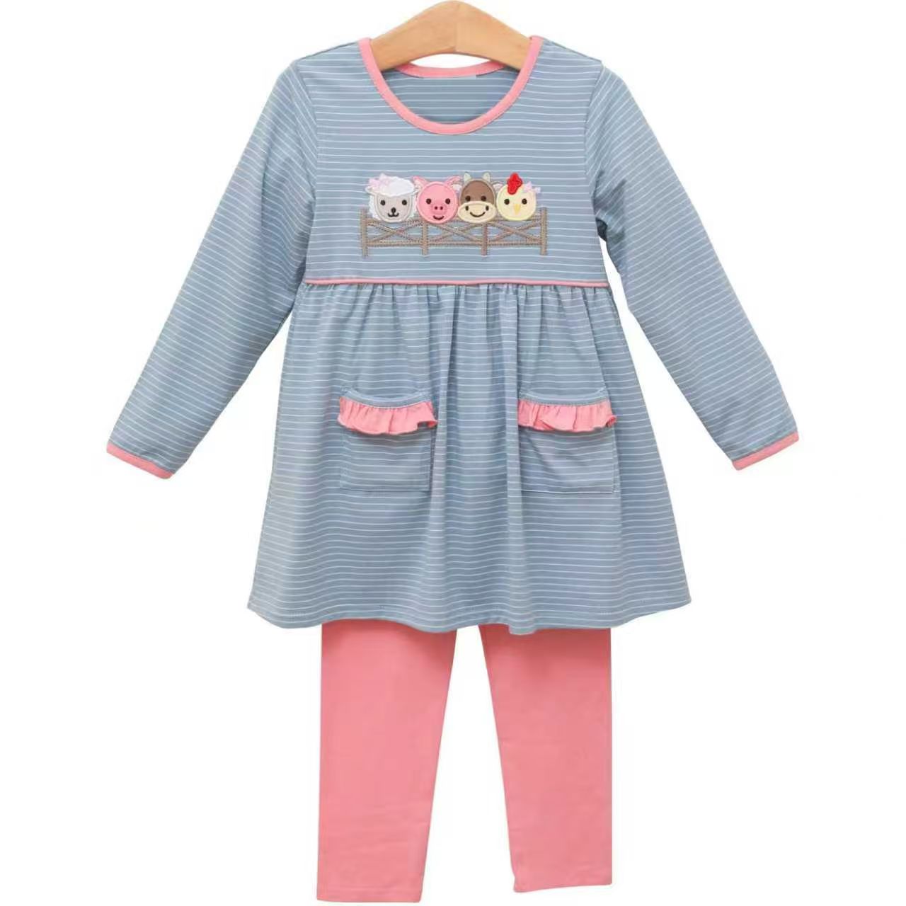 (Pre Order) No moq GLP3072 Pre-order baby girl clothes long sleeve pants sets-2025.10.28