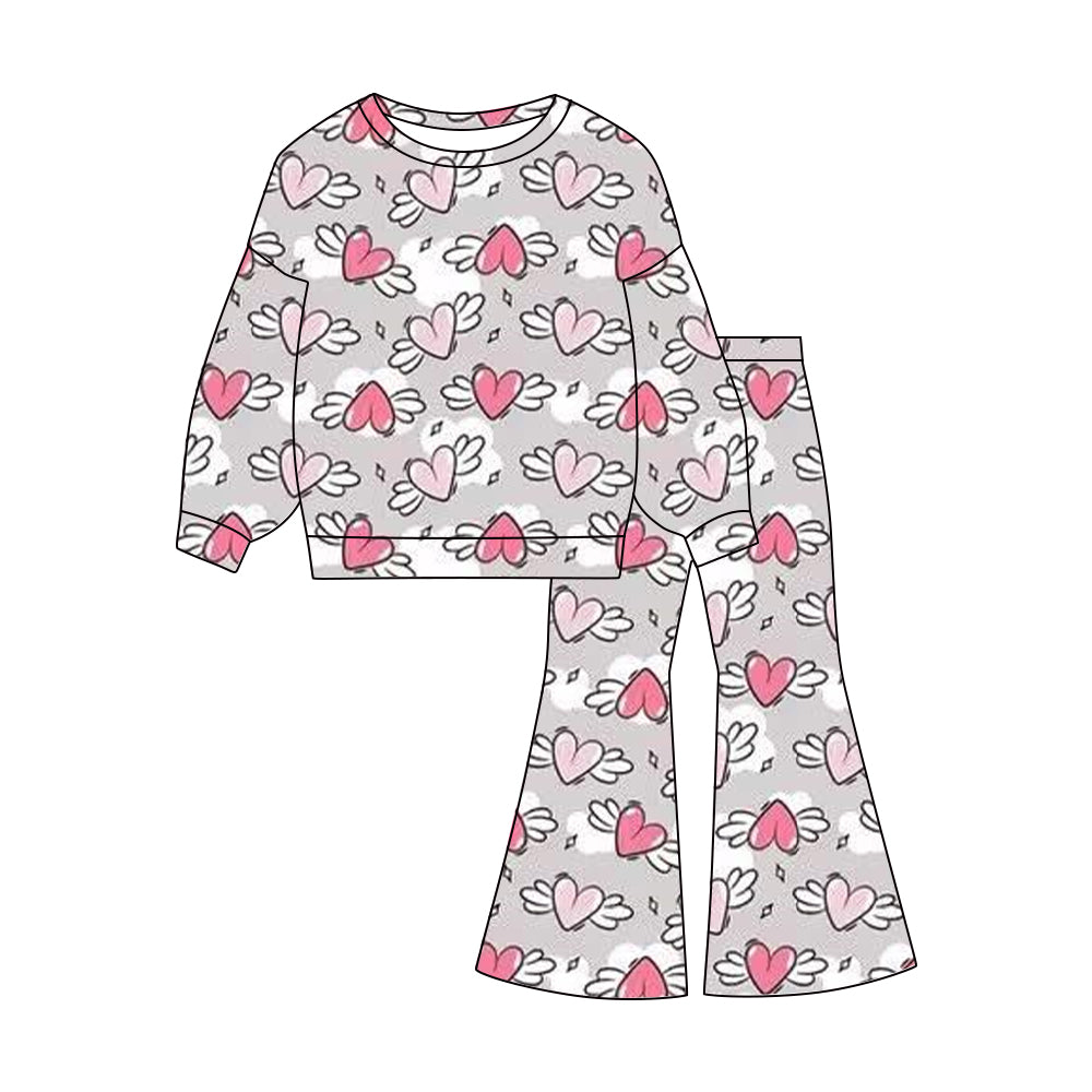 (Pre Order) No moq GLP3097 Pre-order baby girl clothes love long sleeve pants sets-2025.11.1