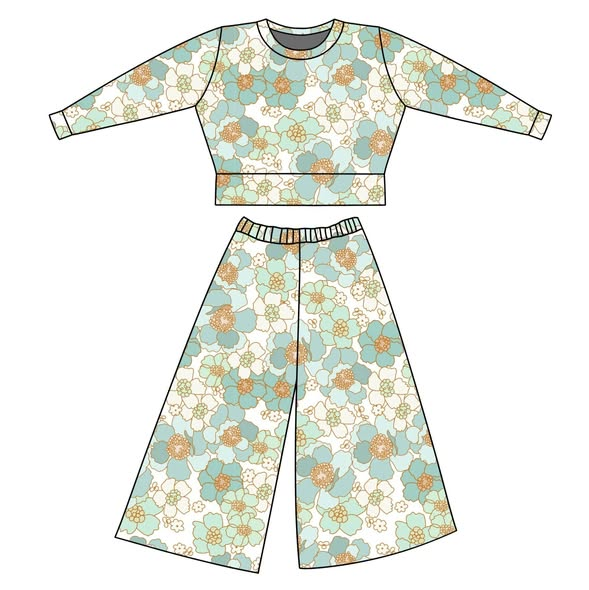 (Pre Order) No moq GLP3104 Pre-order baby girl clothes floral long sleeve pants sets-2025.11.1