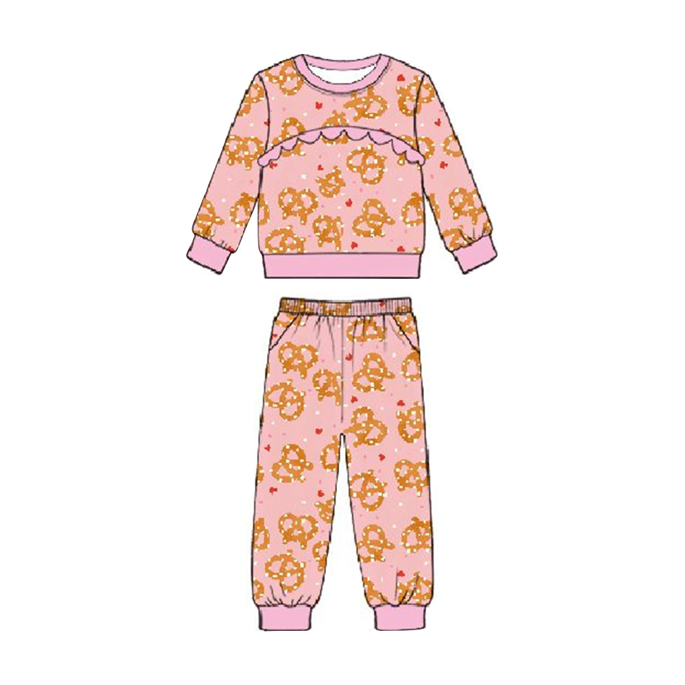 (Pre Order) No moq GLP3217 Pre-order baby girl clothe love bow long sleeve pants sets-2025.11.26