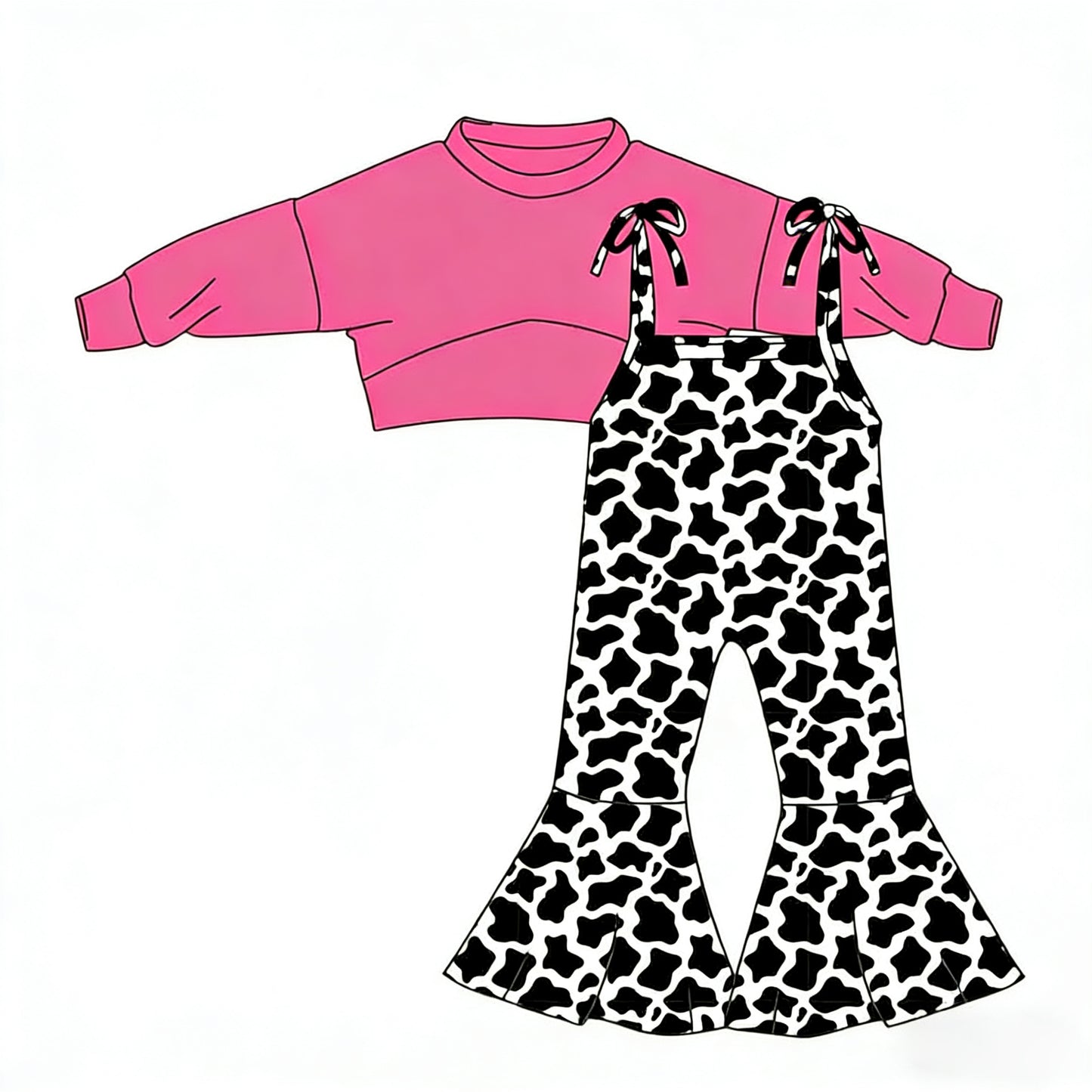 (Pre Order) No moq Pre-order baby girl clothes long sleeve top jumpsuit sets-2025.12.8