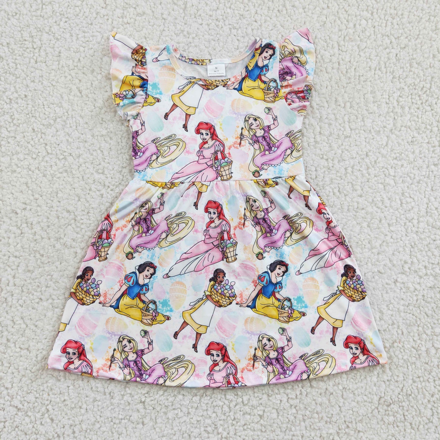 rts no moq GSD0168 Girls cartoon Flying Sleeve Dress
