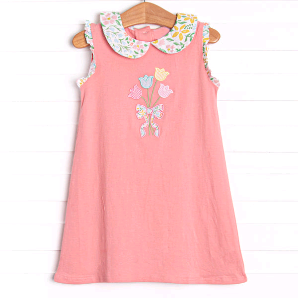 no moq GSD2577 PRE-ORDER baby girl clothes floral sleeveless dress-2025.5.9