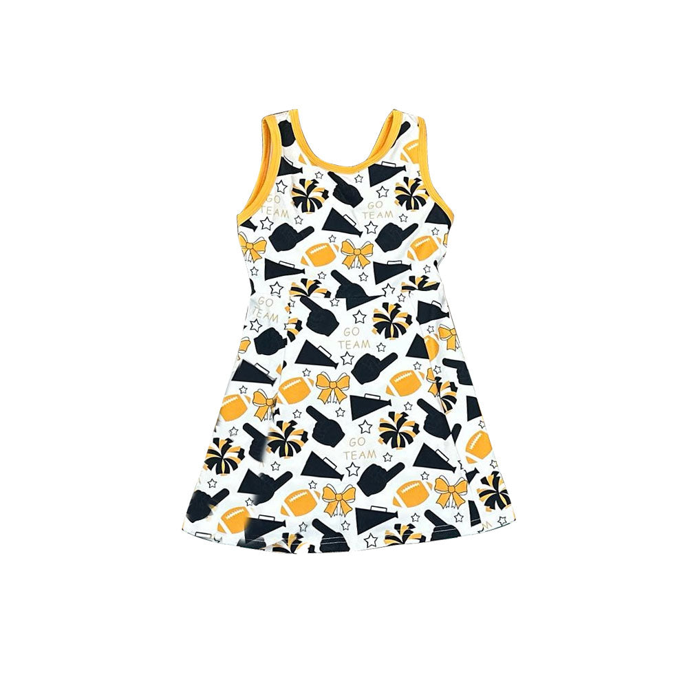 (Pre Order) No moq GSD2845 PRE-ORDER baby girl clothes yoga bow rugby Sleeveless kids girls athletic dresses-2025.9.25