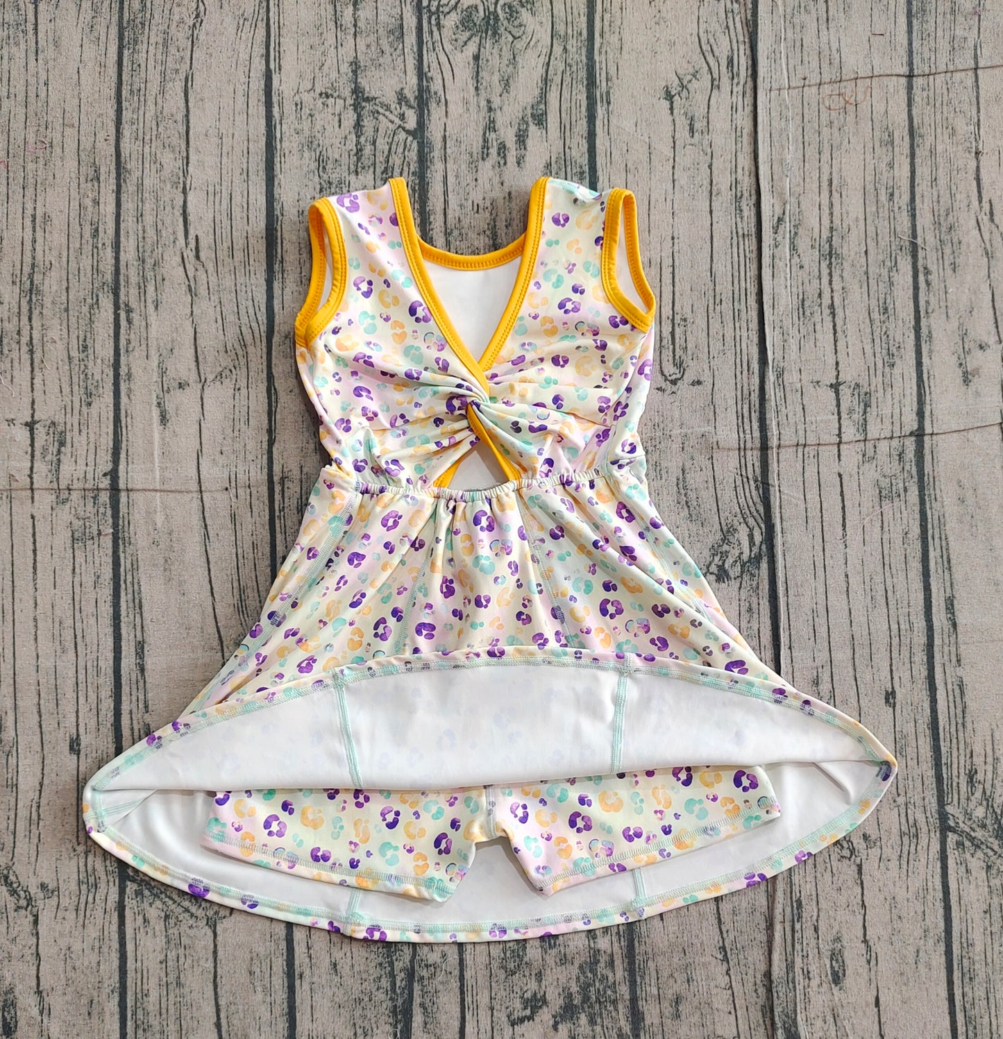 (Pre Order) No moq GSD2870 PRE-ORDER baby girl clothes yoga Sleeveless kids girls athletic dresses-2025.11.2