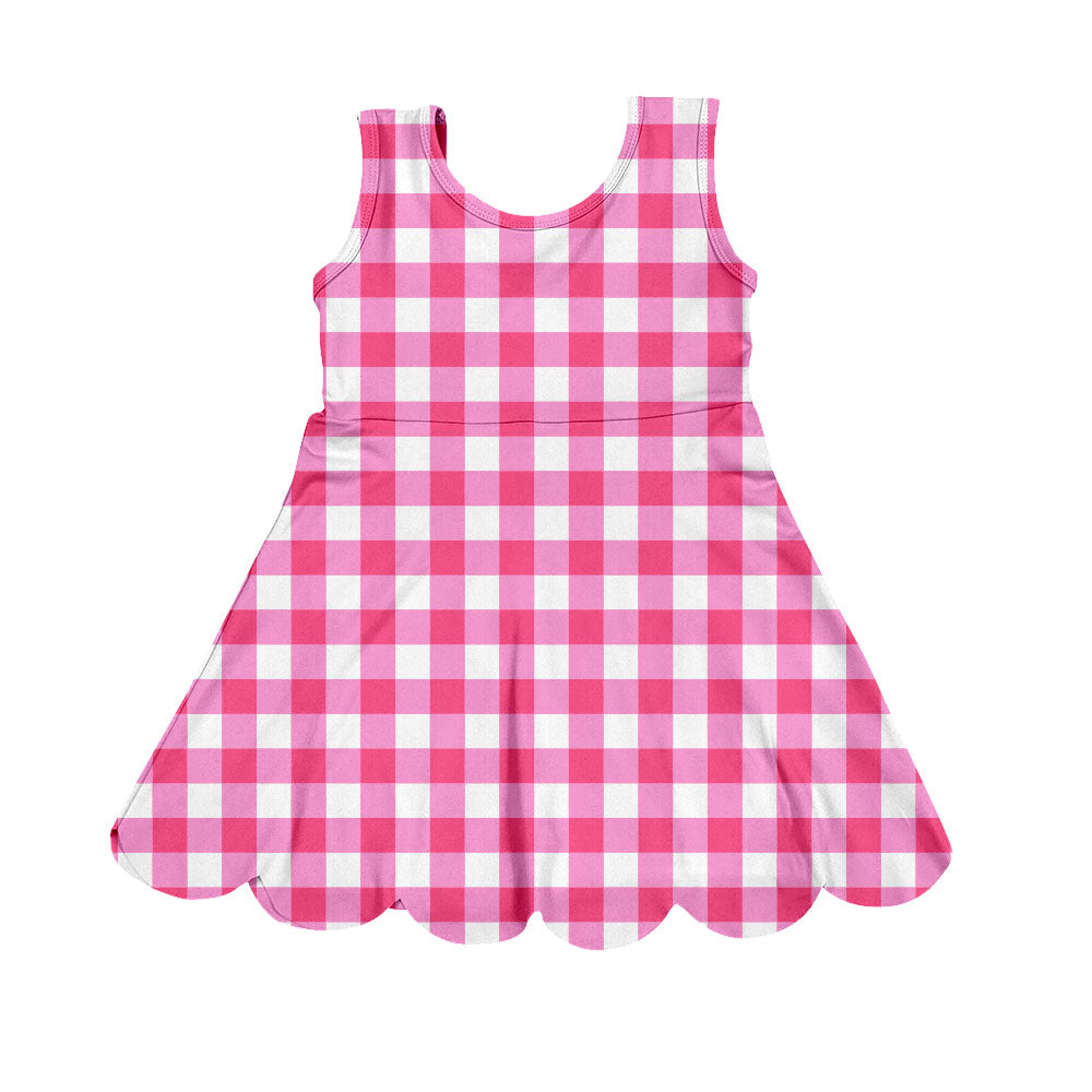 (Pre Order) No moq GSD2937 PRE-ORDER baby girl clothes yoga pink sleeveless dress-2025.10.21