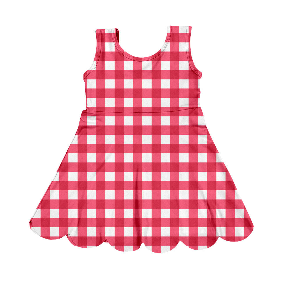 (Pre Order) No moq GSD2938 PRE-ORDER baby girl clothes yoga red sleeveless dress-2025.10.21