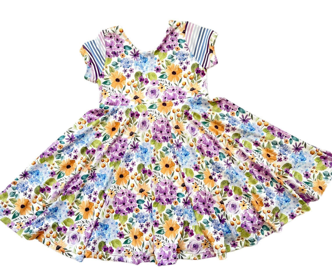 (Pre Order) No moq GSD3019 PRE-ORDER baby girl clothes floral short sleeve dress-2025.11.1