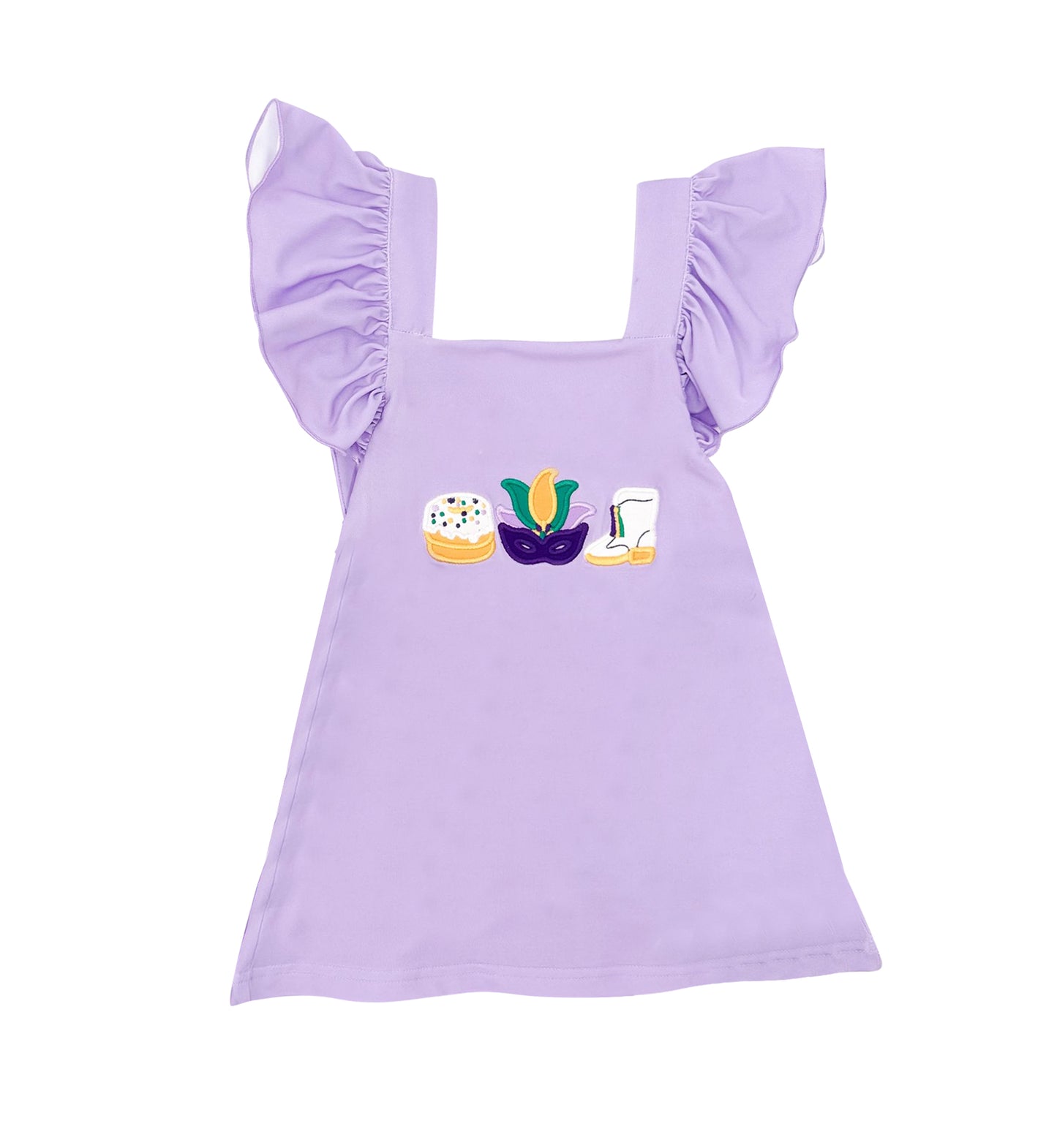 (Pre Order) No moq GSD3022 PRE-ORDER baby girl clothes mardi gras flying sleeve dress-2025.11.3