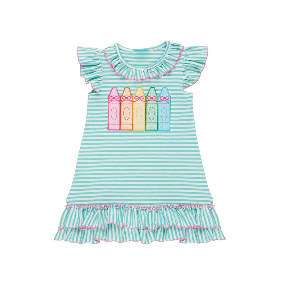(Pre Order) No moq GSD3104 PRE-ORDER baby girl clothes pencil flying sleeve dress-2025.11.11