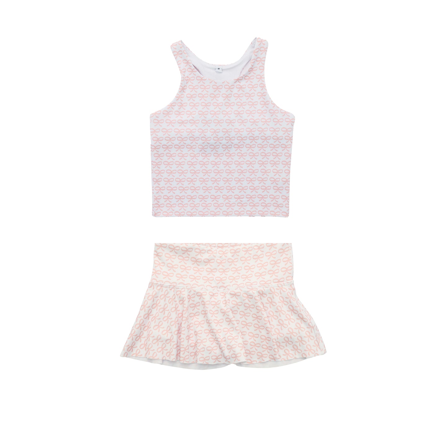 (Pre Order) No moq GSD3137 Pre-order baby girl clothes yoga bow pink sleeveless skirts sets-2025.11.15