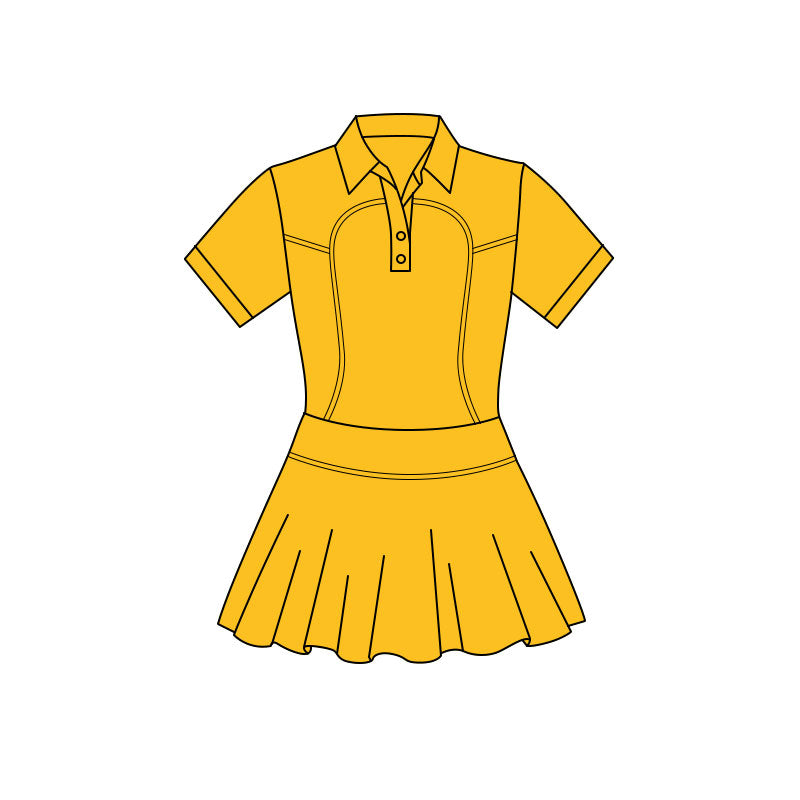 (Pre Order) No moq GSD3162 PRE-ORDER baby girl clothes yoga yellow short sleeve dress-2025.11.19