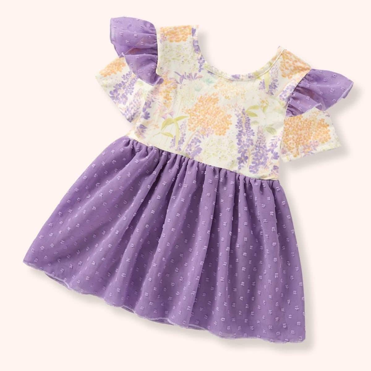 (Pre Order) No moq GSD3278 Pre-order baby girl clothes floral flying sleeve dress-2025.11.26