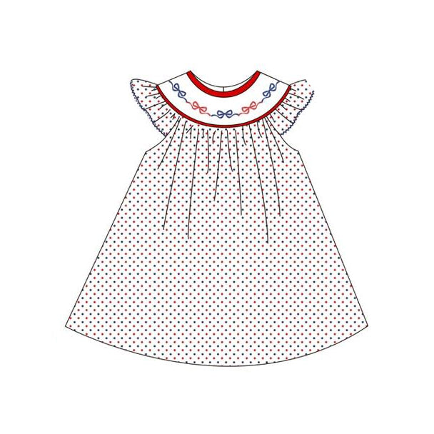 (Pre Order) No moq GSD3282 Pre-order baby girl clothes bow flying sleeve dress-2025.11.26