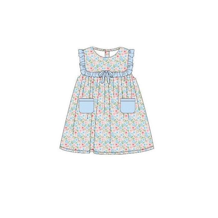 (Pre Order) No moq Pre-order baby girl clothes floral sleeveless dress-25.12.5