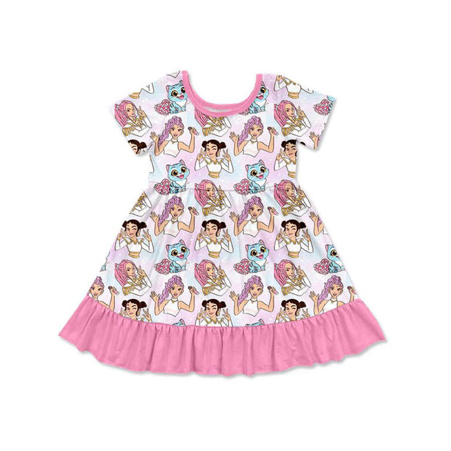 (Pre Order) No moq Pre-order baby girl clothes cartoon short sleeve dress-25.12.6