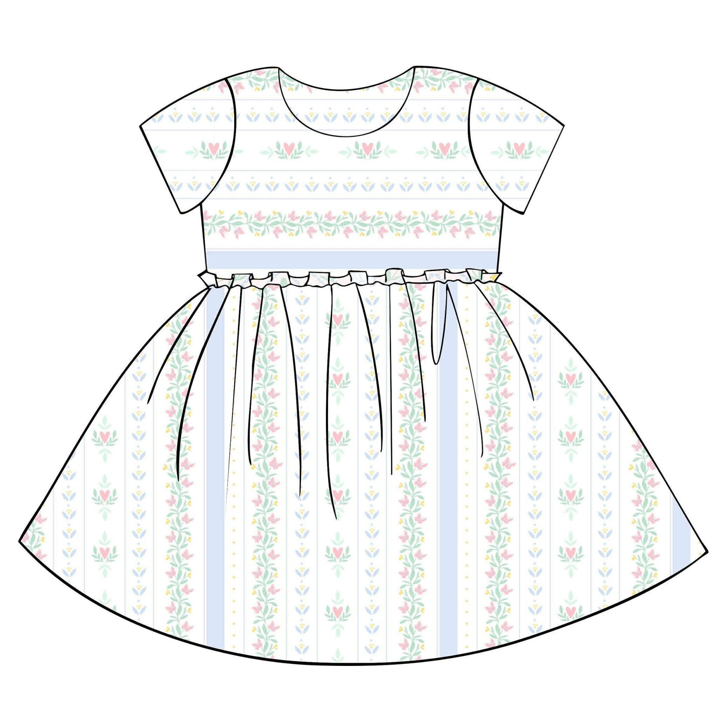 (Pre Order) No moq Pre-order baby girl clothes floral short sleeve dress-25.12.8