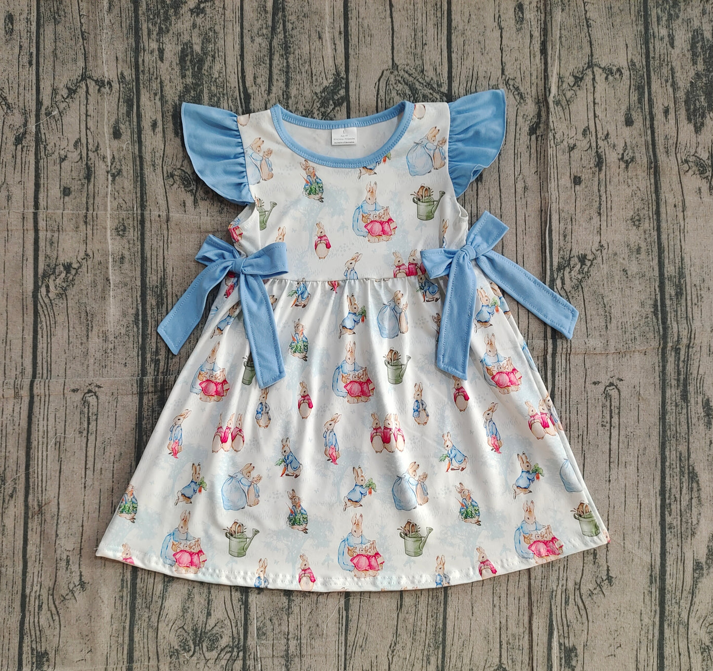 (Pre Order) No moq Pre-order baby girl clothes easter flying sleeve dress-25.12.29