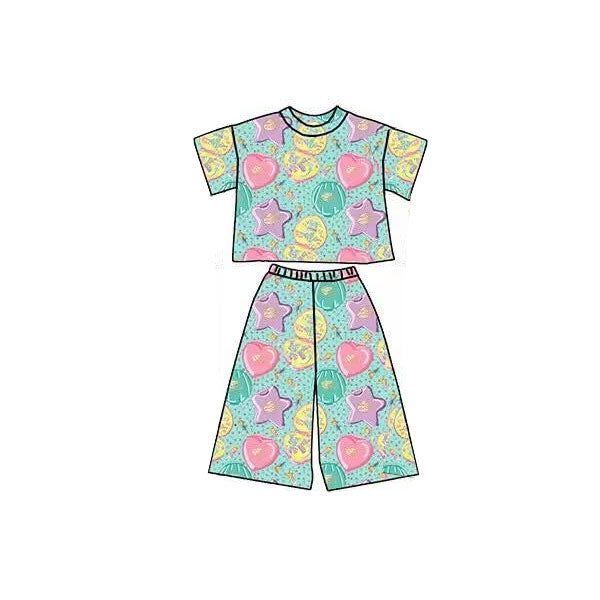 (Pre Order) No moq GSPO2173 Pre-order baby girl clothes short sleeve pants sets-2025.11.1