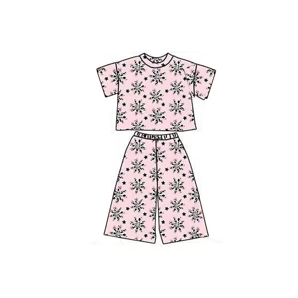 (Pre Order) No moq GSPO2178 Pre-order baby girl clothes short sleeve pants sets-2025.11.1