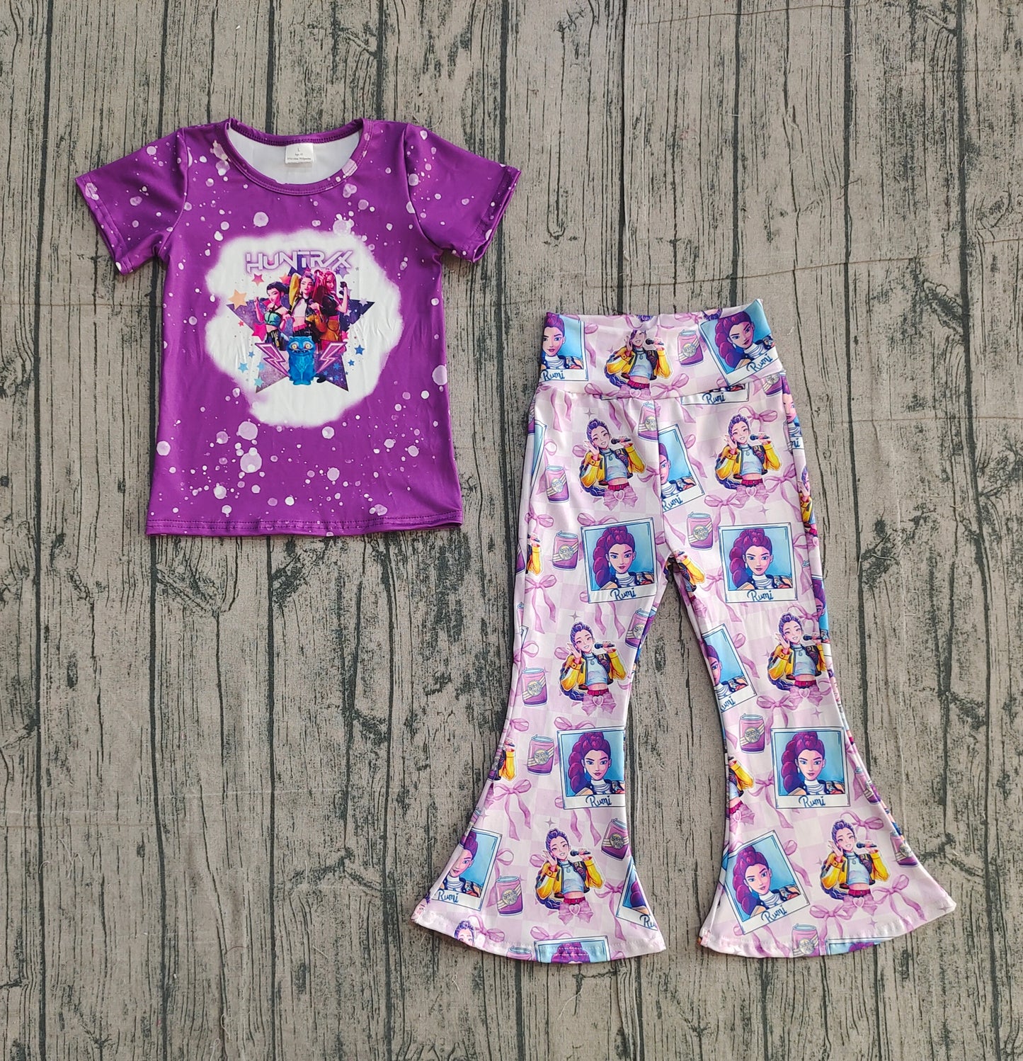 (Pre Order) No moq GSPO2227 Pre-order baby girl clothe short sleeve pants sets-2025.11.30
