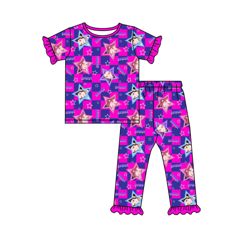(Pre Order) No moq GSPO2230 Pre-order baby girl clothe short sleeve pants sets-2025.11.25