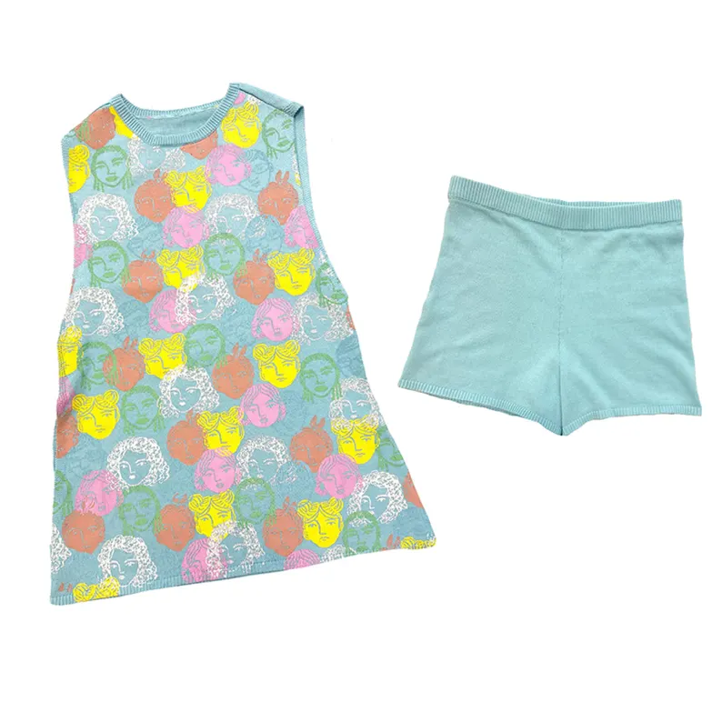 no moq GSSO2681 PRE-ORDER baby girls clothes sleeveless shorts set-2025.6.10