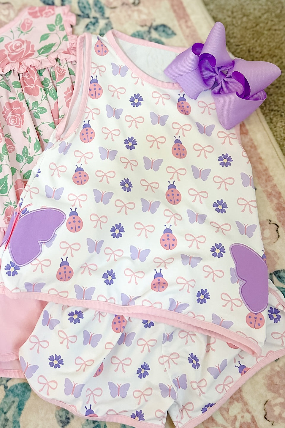 (Pre Order) No moq GSSO2760 PRE-ORDER baby girls clothes bow sleeveless shorts set-2025.10.15