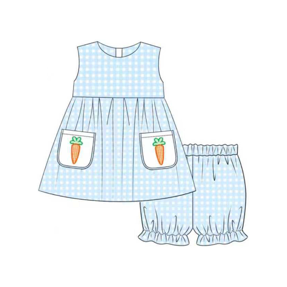 (Pre Order) No moq GSSO2773 PRE-ORDER baby girls clothes easter carrot sleeveless shorts set-2025.10.21