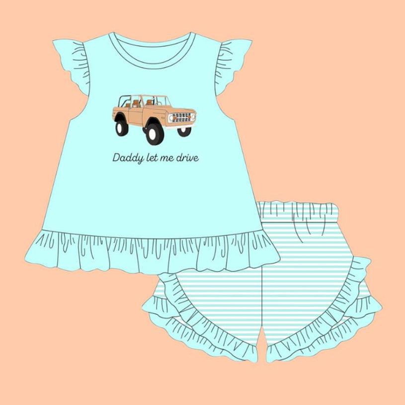 (Pre Order) No moq GSSO2910 Pre-order baby girl clothes flying sleeve shorts sets-2025.11.18