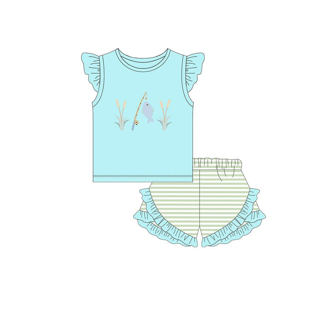 (Pre Order) No moq GSSO2946 Pre-order baby girl clothes flying sleeve shorts sets-2025.11.24