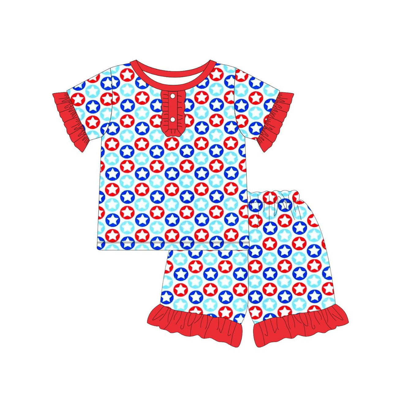 (Pre Order) No moq GSSO2957 Pre-order baby girl clothes short sleeve shorts sets-2025.11.24