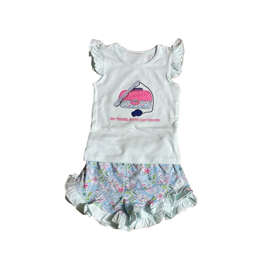 (Pre Order) No moq Pre-order baby girl clothes flying sleeve shorts sets-2025.11.27