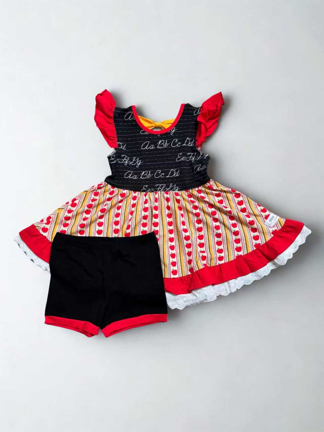 (Pre Order) No moq Pre-order baby girl clothes flying sleeve shorts sets-25.12.8