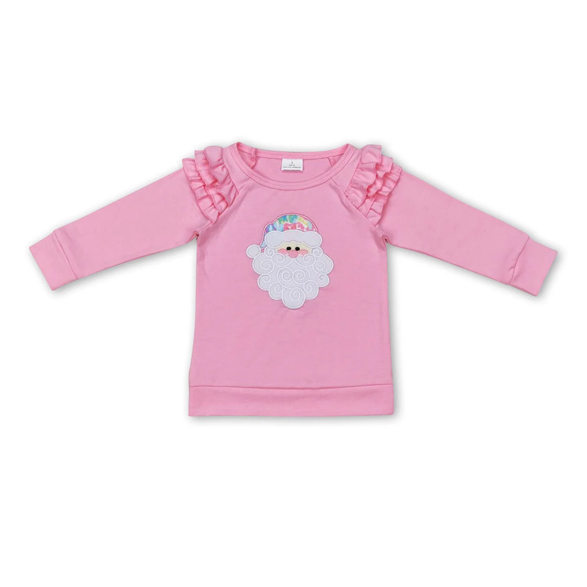 RTS NO MOQ baby girls clothes Christmas embroidery long sleeve set and top