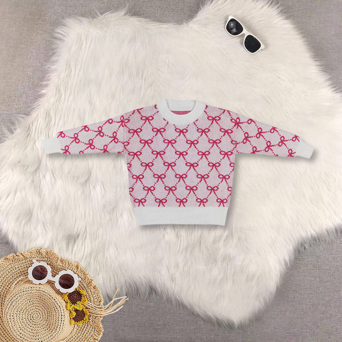 RTS NO MOQ Sibling baby girls clothes Christmas Sweater High quality sweater fabric in stock