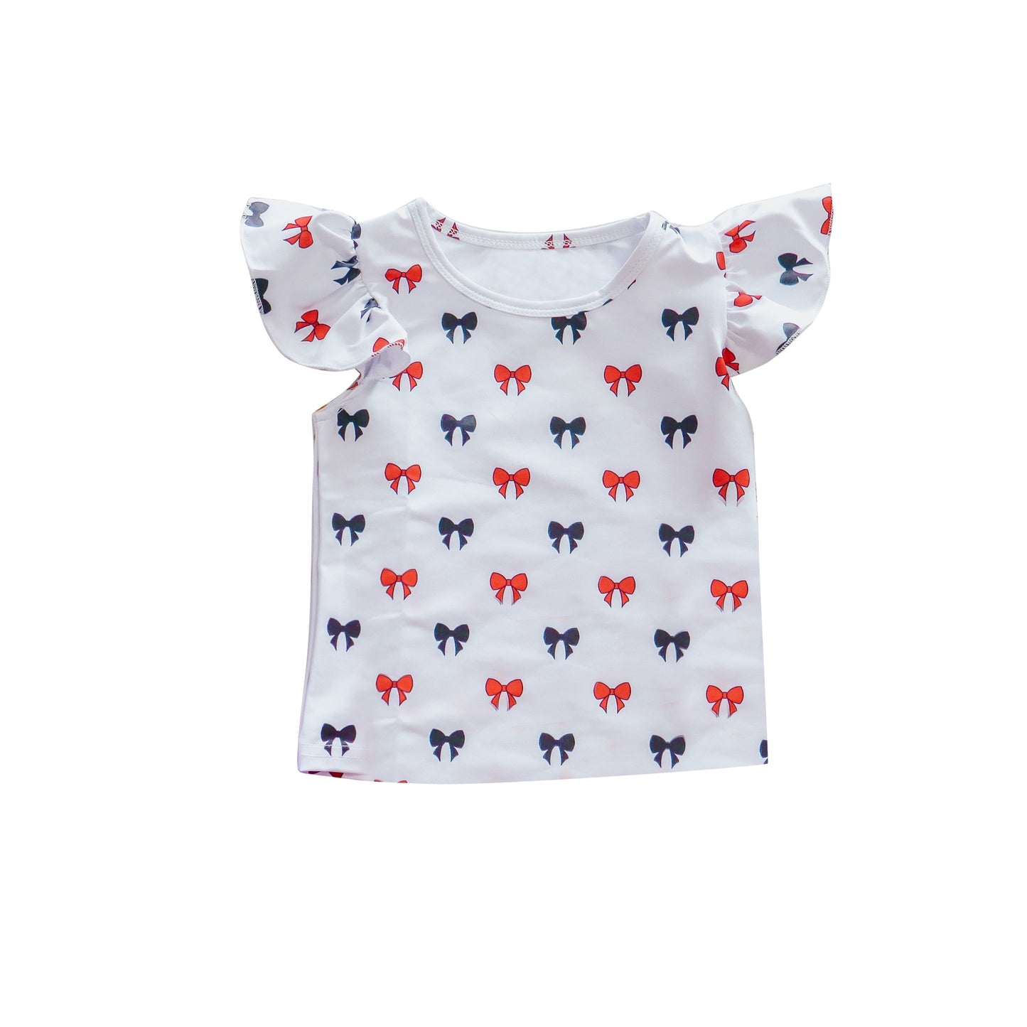 (Pre Order) No moq GT1148 pre-order toddler girl clothes bow flying Sleeve Top -2025.8.5