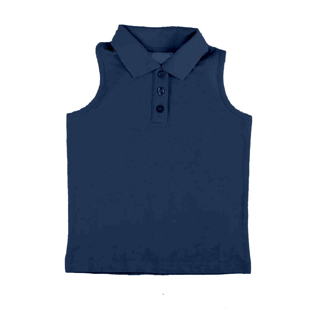 (Pre Order) No moq GT1159 pre-order toddler girl clothes yoga navy blue sleeveless Top -2025.8.11