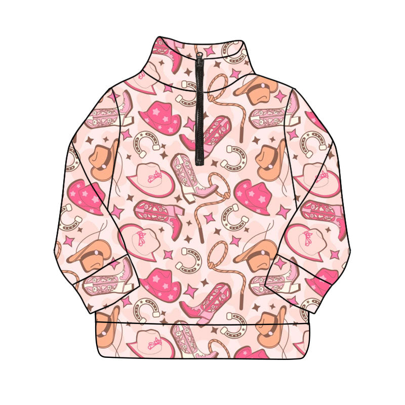 (Pre Order) No moq GT1210 pre-order toddler girl clothes yoga boot hat long Sleeve Top -2025.9.3