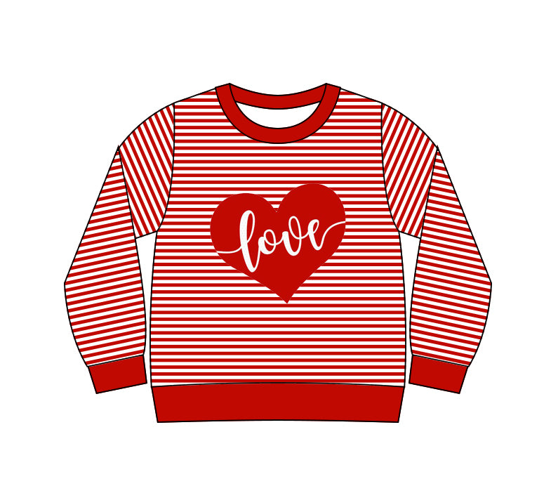 (Pre Order) No moq GT1234 pre-order toddler girl clothes love long Sleeve Top -2025.9.15