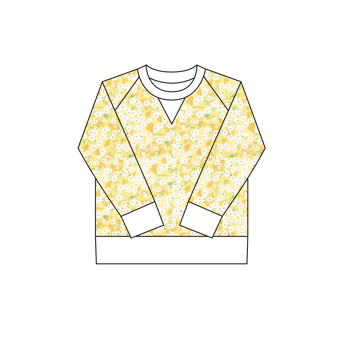 (Pre Order) No moq GT1290 pre-order toddler girl clothes yoga floral yellow long Sleeve Top -2025.9.30