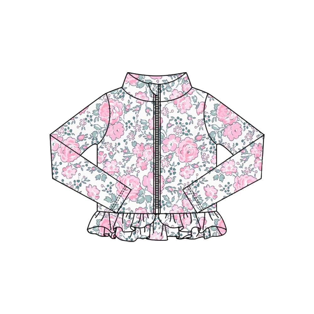 (Pre Order) No moq GT1322 pre-order toddler girl clothes yoga floral long Sleeve Top -2025.10.15