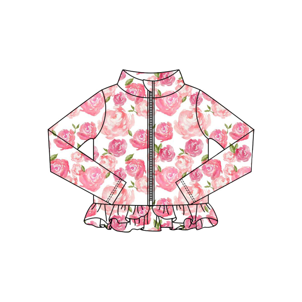 (Pre Order) No moq GT1325 pre-order toddler girl clothes yoga floral long Sleeve Top -2025.10.15