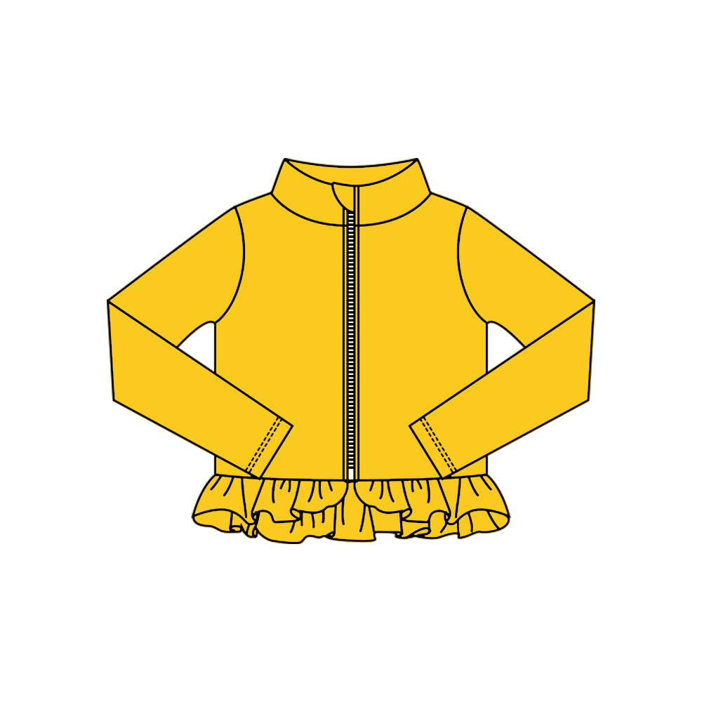 (Pre Order) No moq GT1331 pre-order toddler girl clothes yoga yellow long Sleeve Top -2025.10.15