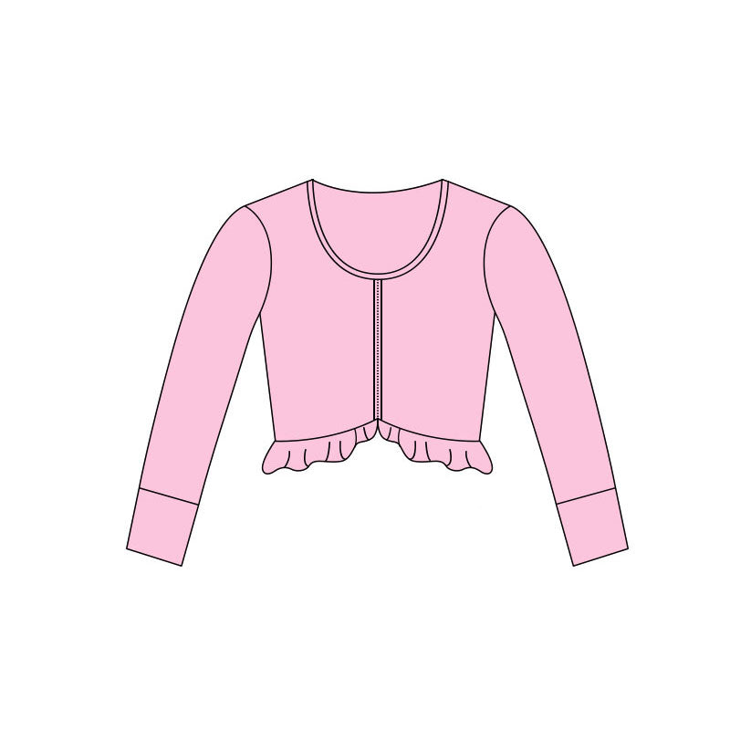 (Pre Order) No moq GT1405 pre-order toddler girl clothes yoga pink long Sleeve Top -2025.11.1