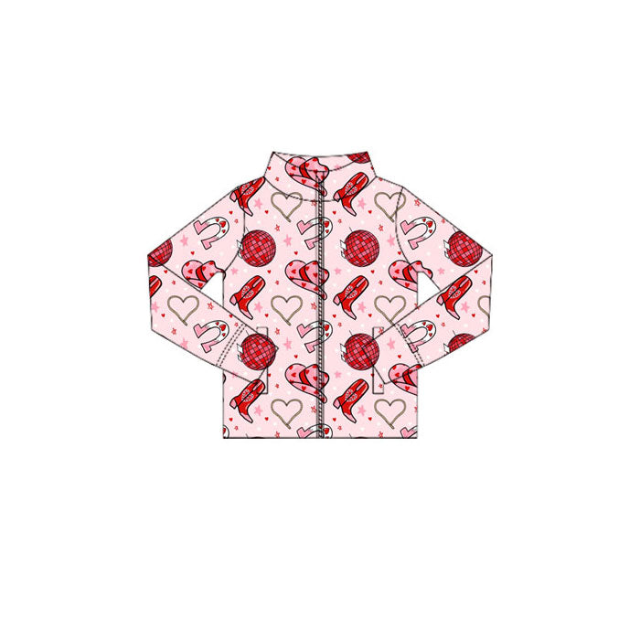 (Pre Order) No moq GT1415 pre-order toddler girl clothes yoga boot hat red long Sleeve Top -2025.11.3