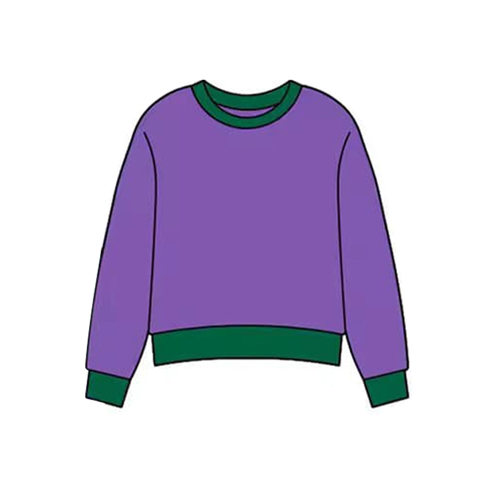 (Pre Order) No moq GT1461 pre-order toddler girl clothes yoga purple long Sleeve Top -2025.11.15