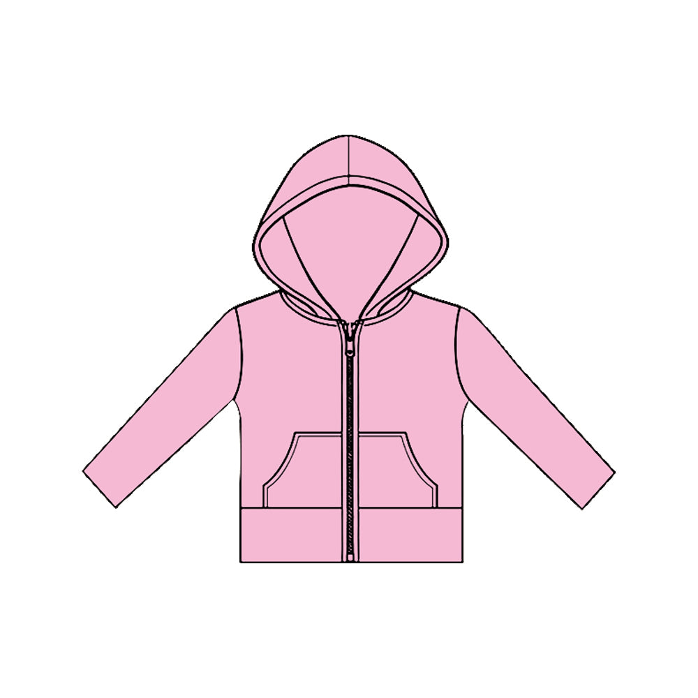(Pre Order) No moq GT1468 pre-order toddler girl clothes yoga pink hooded long Sleeve Top -2025.11.19