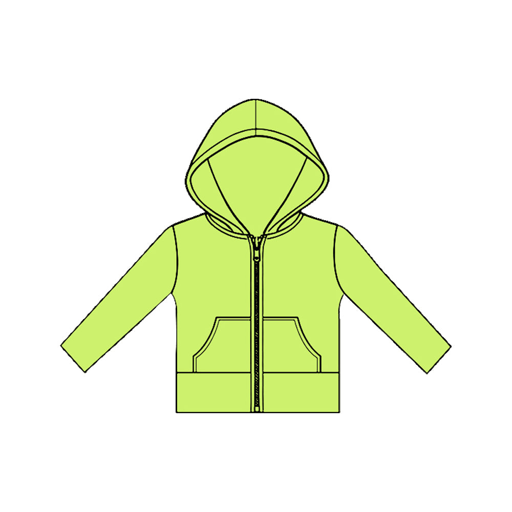 (Pre Order) No moq GT1470 pre-order toddler girl clothes yoga green hooded long Sleeve Top -2025.11.19